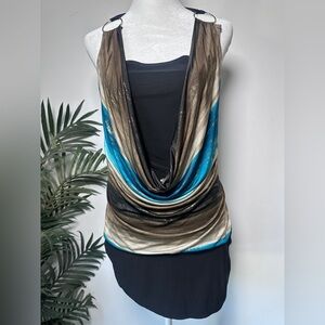 Women’s Vintage 90’s - Y2K Evening Draped Mini Dress/Blouse size XXL